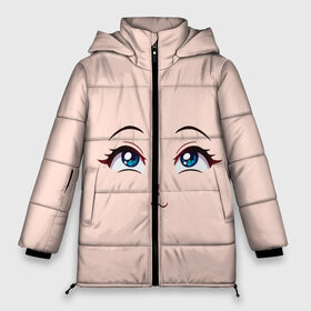 Женская зимняя куртка 3D с принтом Happy anime face в Новосибирске, верх — 100% полиэстер; подкладка — 100% полиэстер; утеплитель — 100% полиэстер | длина ниже бедра, силуэт Оверсайз. Есть воротник-стойка, отстегивающийся капюшон и ветрозащитная планка. 

Боковые карманы с листочкой на кнопках и внутренний карман на молнии | angry | anime | art | big | eyes | face | girl | kawaii | manga | style | аниме | арт | глаза | девушка | кавай | лицо | манга
