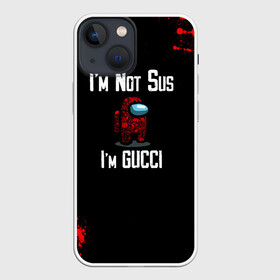 Чехол для iPhone 13 mini с принтом Among Us Gucci в Новосибирске,  |  | 2021 | among us | gucci | impostor | space mafia | sus.puffballs united | амонг ас | амонг единорог | гуччи | импостор | инопланетяне | инопланетянин | надпись | новогодний амонг ас | с новым годом | самозванец | среди нас