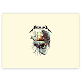 Поздравительная открытка с принтом Metallica в Новосибирске, 100% бумага | плотность бумаги 280 г/м2, матовая, на обратной стороне линовка и место для марки
 | Тематика изображения на принте: metal | metallica | rock | джеймс хэтфилд | классика | легенда | метал | металлика | популярное | рок | рокгруппа