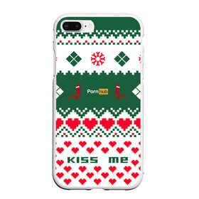 Чехол для iPhone 7Plus/8 Plus матовый с принтом PORN HUB в Новосибирске, Силикон | Область печати: задняя сторона чехла, без боковых панелей | 2021 | new year | новый 2021 год | новый год | поцелуй меня | с новым годом | свитер | свитер на новый год | сердечки