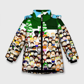 Зимняя куртка для девочек 3D с принтом Южный Парк South Park в Новосибирске, ткань верха — 100% полиэстер; подклад — 100% полиэстер, утеплитель — 100% полиэстер. | длина ниже бедра, удлиненная спинка, воротник стойка и отстегивающийся капюшон. Есть боковые карманы с листочкой на кнопках, утяжки по низу изделия и внутренний карман на молнии. 

Предусмотрены светоотражающий принт на спинке, радужный светоотражающий элемент на пуллере молнии и на резинке для утяжки. | south park | ubisoft | woodland critter christmas | кенни | мультсериал | стэн | южный парк