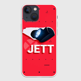 Чехол для iPhone 13 mini с принтом Jett в Новосибирске,  |  | game | jett | jett valorant | player | valorant | valorant логтип | валарант | валарант новогодний | валорант | детский | детям | джет | нг | новогодний узор | новый год | орнамент | подарок | ребенок | рождество | семья | узор