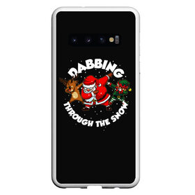 Чехол для Samsung Galaxy S10 с принтом Dab-Santa в Новосибирске, Силикон | Область печати: задняя сторона чехла, без боковых панелей | claus | happy new year | merry christmas | santa | snowman | дед мороз | елка | клаус | новый год | рождество | с новым годом | санта | снеговик