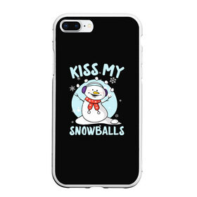Чехол для iPhone 7Plus/8 Plus матовый с принтом Озорной Снеговик в Новосибирске, Силикон | Область печати: задняя сторона чехла, без боковых панелей | claus | happy new year | merry christmas | santa | snowman | дед мороз | елка | клаус | новый год | рождество | с новым годом | санта | снеговик