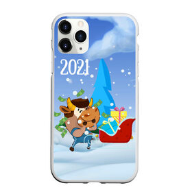 Чехол для iPhone 11 Pro Max матовый с принтом Новый год 2021 в Новосибирске, Силикон |  | 2021 | 7 января | bull | newyear | santa | бык | быки | бычок | год быка | дед мороз | корова | новогодние каникулы | новогодние праздники | новый 2021 | новый год | новый год 2021 | рождество | сани | санта | санта клаус