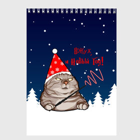 Скетчбук с принтом Вжух и Новый Год в Новосибирске, 100% бумага
 | 48 листов, плотность листов — 100 г/м2, плотность картонной обложки — 250 г/м2. Листы скреплены сверху удобной пружинной спиралью | Тематика изображения на принте: 2021 | 21 | 2k21 | 2к21 | cat | cats | chrystmas | happy | marry | new | santa | snow | winter | xmas | year | вжух | волшебство | год | годом | елка | елки | кот | лес | мем | мороз | настроение | новогоднее | новогоднему | новый | новым | по