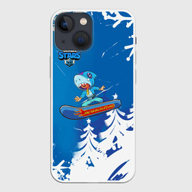 Чехол для iPhone 13 mini с принтом Brawl Stars (Snowboarding) в Новосибирске,  |  | brawl | break dance | leon | moba | skateboard | stars | supercell | surfing | игра | коллаборация | коллаж | колоборация | паттерн