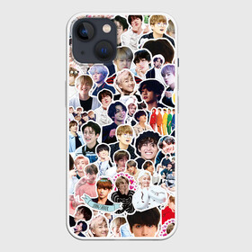 Чехол для iPhone 13 с принтом BTS Sticker Bombing в Новосибирске,  |  | bts | k pop | бтс | к поп | кей поп | корея | музыка | стикеры