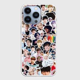 Чехол для iPhone 13 Pro с принтом BTS Sticker Bombing в Новосибирске,  |  | Тематика изображения на принте: bts | k pop | бтс | к поп | кей поп | корея | музыка | стикеры