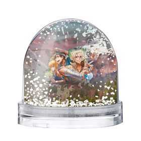Снежный шар с принтом Доктор Стоун в Новосибирске, Пластик | Изображение внутри шара печатается на глянцевой фотобумаге с двух сторон | dr. stone | ishigami | senkuu | доктор стоун | ишигами | сенку | сэнку исигами