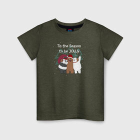 Детская футболка хлопок с принтом We Bare Bears в Новосибирске, 100% хлопок | круглый вырез горловины, полуприлегающий силуэт, длина до линии бедер | Тематика изображения на принте: cartoon network | grizz | icebear | panda | vdkimel | we bare bears | белый | вся правда о медведях | гризли | панда