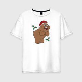 Женская футболка хлопок Oversize с принтом Grizz в Новосибирске, 100% хлопок | свободный крой, круглый ворот, спущенный рукав, длина до линии бедер
 | cartoon network | grizz | vdkimel | we bare bears | вся правда о медведях | гризли