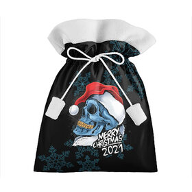 Подарочный 3D мешок с принтом Bad Santa Claus в Новосибирске, 100% полиэстер | Размер: 29*39 см | 2021 | angel | bad santa | christ | christmas | holidays | jesus | new year | santa | santa claus | set | skull | snow | snowflakes | weekend