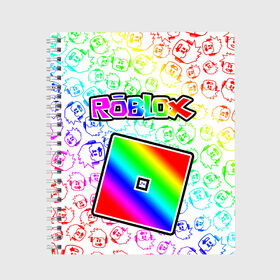 Тетрадь с принтом ROBLOX в Новосибирске, 100% бумага | 48 листов, плотность листов — 60 г/м2, плотность картонной обложки — 250 г/м2. Листы скреплены сбоку удобной пружинной спиралью. Уголки страниц и обложки скругленные. Цвет линий — светло-серый
 | Тематика изображения на принте: piggy | roblox | roblox games | roblox piggy | игра роблокс | пигги. | роблокс | роблокс пигги | робукс