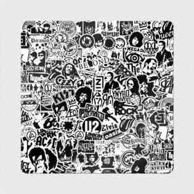 Магнит виниловый Квадрат с принтом Rock Band Logos в Новосибирске, полимерный материал с магнитным слоем | размер 9*9 см, закругленные углы | Тематика изображения на принте: ac dc | linkin park | music | queen | radiohead | rock | rock band logos | линкин парк | музыка | ретро | рок группа | элвис