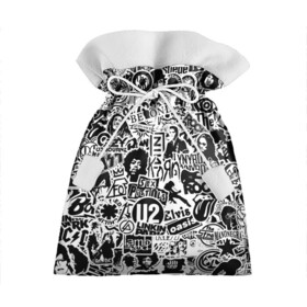 Подарочный 3D мешок с принтом Rock Band Logos в Новосибирске, 100% полиэстер | Размер: 29*39 см | ac dc | linkin park | music | queen | radiohead | rock | rock band logos | линкин парк | музыка | ретро | рок группа | элвис