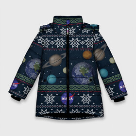 Зимняя куртка для девочек 3D с принтом NASA (Новый Год) в Новосибирске, ткань верха — 100% полиэстер; подклад — 100% полиэстер, утеплитель — 100% полиэстер. | длина ниже бедра, удлиненная спинка, воротник стойка и отстегивающийся капюшон. Есть боковые карманы с листочкой на кнопках, утяжки по низу изделия и внутренний карман на молнии. 

Предусмотрены светоотражающий принт на спинке, радужный светоотражающий элемент на пуллере молнии и на резинке для утяжки. | 2021 | 21 | 2k21 | 2к21 | chrystmas | elon | marry | musk | nasa | new | planet | santa | snow | space | usa | xmas | year | год | годом | илон | клаус | космос | маск | наса | настроение | новогоднее | новогоднему | новый | новым | планеты | по | рождест