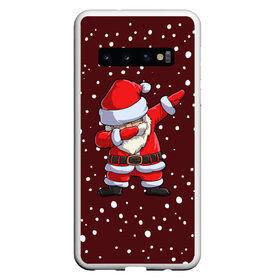 Чехол для Samsung Galaxy S10 с принтом Dab-Santa в Новосибирске, Силикон | Область печати: задняя сторона чехла, без боковых панелей | claus | happy new year | merry christmas | santa | snowman | дед мороз | елка | клаус | новый год | рождество | с новым годом | санта | снеговик