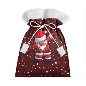 Подарочный 3D мешок с принтом Dab-Santa в Новосибирске, 100% полиэстер | Размер: 29*39 см | Тематика изображения на принте: claus | happy new year | merry christmas | santa | snowman | дед мороз | елка | клаус | новый год | рождество | с новым годом | санта | снеговик