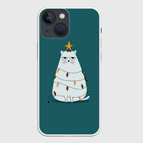 Чехол для iPhone 13 mini с принтом Кото ёлка в Новосибирске,  |  | claus | happy new year | merry christmas | santa | snowman | дед мороз | елка | клаус | новый год | рождество | с новым годом | санта | снеговик