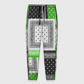Мужские брюки 3D с принтом 3D Бандана v.green в Новосибирске, 100% полиэстер | манжеты по низу, эластичный пояс регулируется шнурком, по бокам два кармана без застежек, внутренняя часть кармана из мелкой сетки | Тематика изображения на принте: fashiom | fire | game | hip hop | rap | street style | top | игра | мода | огонь | рэп | топ | уличный стиль | хип хоп