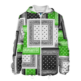 Мужская куртка 3D с принтом 3D Бандана v.green в Новосибирске, ткань верха — 100% полиэстер, подклад — флис | прямой крой, подол и капюшон оформлены резинкой с фиксаторами, два кармана без застежек по бокам, один большой потайной карман на груди. Карман на груди застегивается на липучку | fashiom | fire | game | hip hop | rap | street style | top | игра | мода | огонь | рэп | топ | уличный стиль | хип хоп