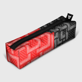 Пенал 3D с принтом 3D Бандана v red-black в Новосибирске, 100% полиэстер | плотная ткань, застежка на молнии | Тематика изображения на принте: fashiom | fire | game | hip hop | rap | street style | top | игра | мода | огонь | рэп | топ | уличный стиль | хип хоп