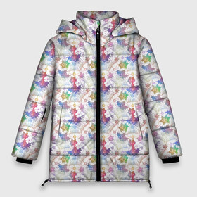 Женская зимняя куртка 3D с принтом Рождественские колокольчики в Новосибирске, верх — 100% полиэстер; подкладка — 100% полиэстер; утеплитель — 100% полиэстер | длина ниже бедра, силуэт Оверсайз. Есть воротник-стойка, отстегивающийся капюшон и ветрозащитная планка. 

Боковые карманы с листочкой на кнопках и внутренний карман на молнии | christmas | merry christmas | santa claus | дед мороз | ёлка | колокольчики | новый год | подарок | праздник | санта клаус | снегурочка | снежинки