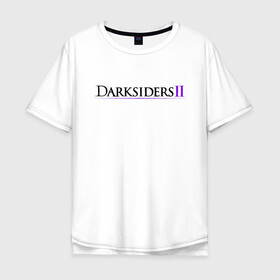 Мужская футболка хлопок Oversize с принтом Darksiders 2 Logo (Z) в Новосибирске, 100% хлопок | свободный крой, круглый ворот, “спинка” длиннее передней части | azrael | darksiders | darksiders 2 | darksiders 3 | griever | silitha | tiamat | ulthane | vulgrim | wrath of war | всадник апокалипсиса | гнев войны | обугленный совет | руина | ультэйн | чёрный молот