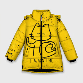 Зимняя куртка для девочек 3D с принтом AMONG US - КОТИК в Новосибирске, ткань верха — 100% полиэстер; подклад — 100% полиэстер, утеплитель — 100% полиэстер. | длина ниже бедра, удлиненная спинка, воротник стойка и отстегивающийся капюшон. Есть боковые карманы с листочкой на кнопках, утяжки по низу изделия и внутренний карман на молнии. 

Предусмотрены светоотражающий принт на спинке, радужный светоотражающий элемент на пуллере молнии и на резинке для утяжки. | Тематика изображения на принте: among | among us | amongus | crewmate | game | games | imposter | impostor | logo | monster | sabotage | shhh | амонг | амонг ас | амонгас | игра | игры | импостер | космос | крюмейт | лого | логотип | логотипы | монстр | саботаж | символ | сим