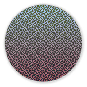 Коврик для мышки круглый с принтом Квадратики и звёздочки в Новосибирске, резина и полиэстер | круглая форма, изображение наносится на всю лицевую часть | градиент | звезда | звёздочка | квадрат | квадратик | перелив | узор | цветной