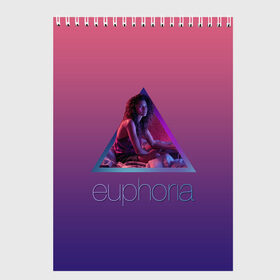 Скетчбук с принтом сериал Euphoria в Новосибирске, 100% бумага
 | 48 листов, плотность листов — 100 г/м2, плотность картонной обложки — 250 г/м2. Листы скреплены сверху удобной пружинной спиралью | Тематика изображения на принте: zendaya | зендея | ру беннетт | сериал euphoria | эйфория