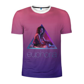 Мужская футболка 3D спортивная с принтом сериал Euphoria в Новосибирске, 100% полиэстер с улучшенными характеристиками | приталенный силуэт, круглая горловина, широкие плечи, сужается к линии бедра | zendaya | зендея | ру беннетт | сериал euphoria | эйфория