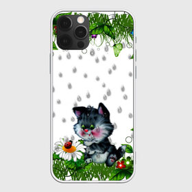 Чехол для iPhone 12 Pro Max с принтом котёнок в Новосибирске, Силикон |  | Тематика изображения на принте: божья коровка | дождик | котёнок | цветы