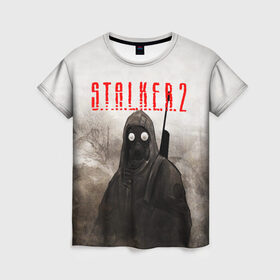 Женская футболка 3D с принтом STALKER 2 в Новосибирске, 100% полиэфир ( синтетическое хлопкоподобное полотно) | прямой крой, круглый вырез горловины, длина до линии бедер | stalker | stalker 2 | бандиты | воля | долг | зомби. | кровосос | монолит | наемники | свобода | сталкер | сталкер 2