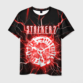 Мужская футболка 3D с принтом STALKER 2 в Новосибирске, 100% полиэфир | прямой крой, круглый вырез горловины, длина до линии бедер | Тематика изображения на принте: stalker | stalker 2 | бандиты | воля | долг | зомби. | кровосос | монолит | наемники | свобода | сталкер | сталкер 2