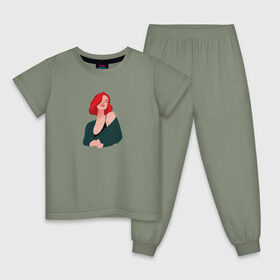 Детская пижама хлопок с принтом принт Алена Швец в Новосибирске, 100% хлопок |  брюки и футболка прямого кроя, без карманов, на брюках мягкая резинка на поясе и по низу штанин
 | алёнашвец | девушка | музыка | певица | фан арт | цифровой рисунок