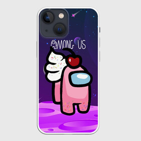 Чехол для iPhone 13 mini с принтом Among Us Пироженка в Новосибирске,  |  | among | among us | game | steam | амонг | амонг юс | амонк | в космосе | игра | космонавт | космонафт | космос | мафия | пират | предатель | предатель среди нас | среди нас | человечки | эймонг | эмонг