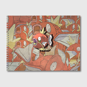 Альбом для рисования с принтом Покемон Fish Меджикарп в Новосибирске, 100% бумага
 | матовая бумага, плотность 200 мг. | аниме | карп | меджикарп | покемон fish | покемон фиш | рыба | текстура