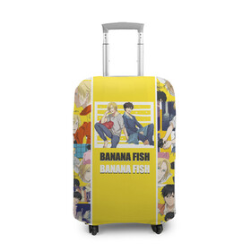 Чехол для чемодана 3D с принтом BANANA FISH в Новосибирске, 86% полиэфир, 14% спандекс | двустороннее нанесение принта, прорези для ручек и колес | banana fish | аниме | банановая рыба | эйджи окумуры | эш линкс