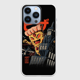 Чехол для iPhone 13 Pro с принтом Pizza Kong в Новосибирске,  |  | Тематика изображения на принте: 666 | alien | astral | demon | fast | food | ghost | halloween | horror | kong | monster | pizza | астрал | восставший из ада | демон | монстр | пицца | призрак | ужасы | фастфуд | хоррор