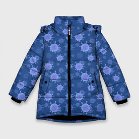 Зимняя куртка для девочек 3D с принтом Ковид-19 в Новосибирске, ткань верха — 100% полиэстер; подклад — 100% полиэстер, утеплитель — 100% полиэстер. | длина ниже бедра, удлиненная спинка, воротник стойка и отстегивающийся капюшон. Есть боковые карманы с листочкой на кнопках, утяжки по низу изделия и внутренний карман на молнии. 

Предусмотрены светоотражающий принт на спинке, радужный светоотражающий элемент на пуллере молнии и на резинке для утяжки. | corona virus | coronavirus | covid 19 | infection | mask | pandem | virus | болезнь | больница | вирус | грипп | зараза | инфекция | карантин | ковид 19 | корона вирус | коронавирус | лихорадка | маска | медицинская маска | пандемия