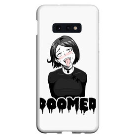 Чехол для Samsung S10E с принтом Doomer girl в Новосибирске, Силикон | Область печати: задняя сторона чехла, без боковых панелей | ahegao | boomer | boy | chad | doomer | girl | i know | irony | jacques | post | stonks | zoomer | ахегао | ахэгао | бумер | девушка | думер | жак | зумер | ирония | мем | мемы | парень | пост | постирония | стонкс | тандеркок | фр