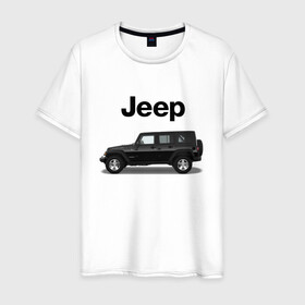 Мужская футболка хлопок с принтом Jeep Wrangler в Новосибирске, 100% хлопок | прямой крой, круглый вырез горловины, длина до линии бедер, слегка спущенное плечо. | Тематика изображения на принте: america | avto | car | v8 | машина | скорость