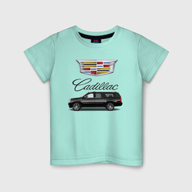 Детская футболка хлопок с принтом Cadillac в Новосибирске, 100% хлопок | круглый вырез горловины, полуприлегающий силуэт, длина до линии бедер | america | avto | cadillac | car | v8 | машина | скорость