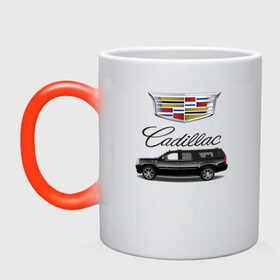 Кружка хамелеон с принтом Cadillac в Новосибирске, керамика | меняет цвет при нагревании, емкость 330 мл | america | avto | cadillac | car | v8 | машина | скорость
