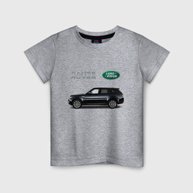 Детская футболка хлопок с принтом Land Rover в Новосибирске, 100% хлопок | круглый вырез горловины, полуприлегающий силуэт, длина до линии бедер | america | avto | cadillac | car | v8 | машина | скорость