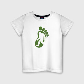 Детская футболка хлопок с принтом Етти в Новосибирске, 100% хлопок | круглый вырез горловины, полуприлегающий силуэт, длина до линии бедер | бигфут | етти | след | снежный человек