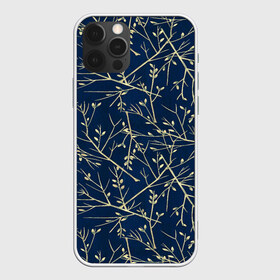 Чехол для iPhone 12 Pro Max с принтом Ветви в Новосибирске, Силикон |  | акварель | бесшовные | веточка | деревья | леса | листва | листья | осень | природа | синие листья | синий дерево | синий лес | синий лист | синий фон | синий шаблон | фон | шаблон
