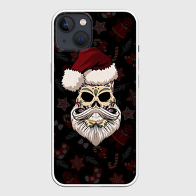 Чехол для iPhone 13 с принтом El Santa в Новосибирске,  |  | 2021 | bones | christmas | death | death day | happy | merry christmas | merry x mas | mexico | new year | santa | santa claus | scull | smile | борода | дед мороз | кости | мексика | новогодний | новый год | с новым годом | санта | скелет | счастливый | 